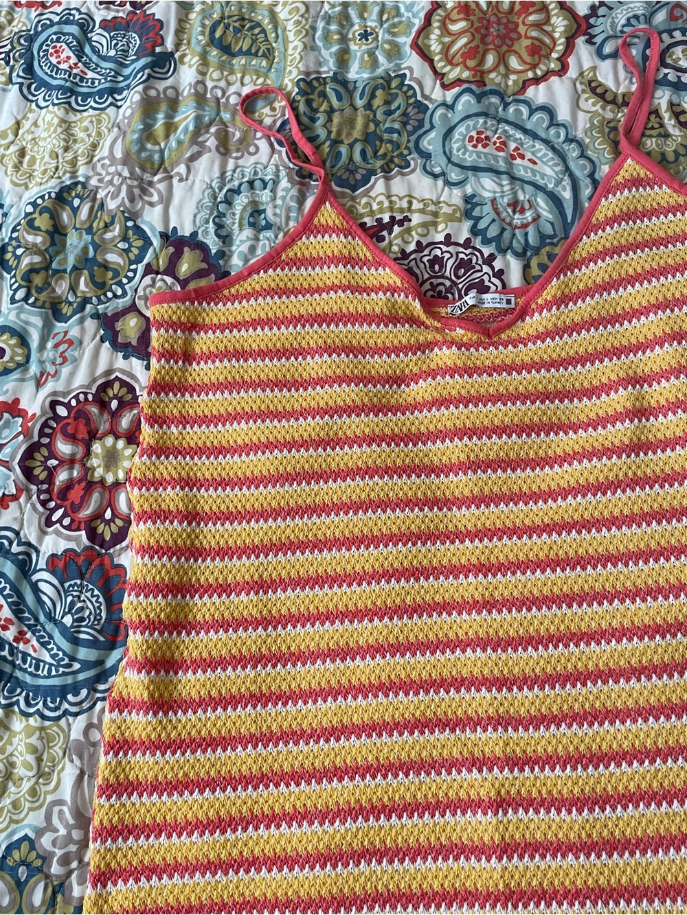 Zara Striped Maxi Dress in Pink and Yellow